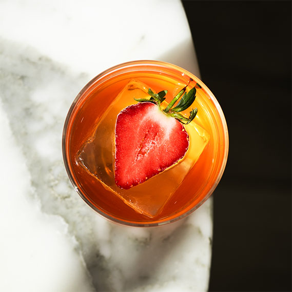 overhead close-up of a Strawberry Cocktail